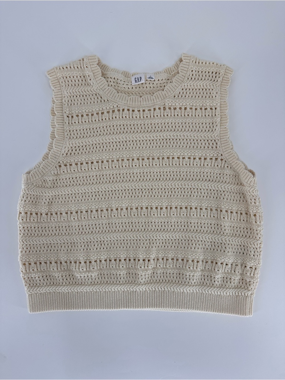 Gap Cream Knit Sweater Vest Womens Size L